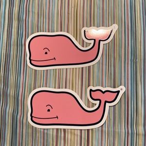 2 Vineyard Vines Pink Whale Stickers 🐳